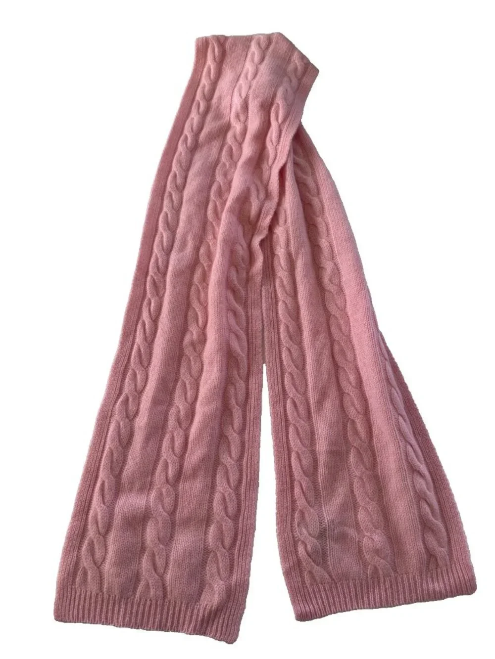 Charter Club Women's Pink Cableknit 100% Cashmere Scarf